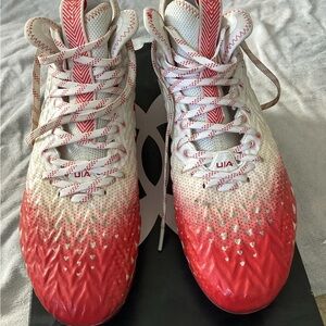 Under Armour Red and White Athletic Shoes